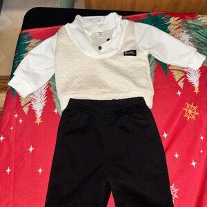 SHEIN Cream Vest and Black Pants Set